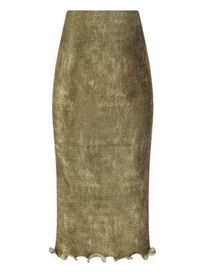 FENDI RUFFLED MIDI SKIRT
