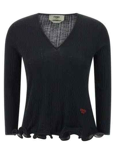 FENDI FENDI RUFFLED SWEATER