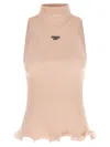Fendi Cotton Top Finished With Ruffles In Pink