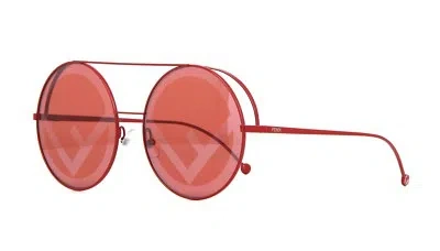 Pre-owned Fendi Run Away Ff 0285/s Red/coral Red (c9a/0l) Sunglasses