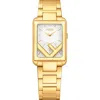 Fendi Run Away Rectangle Bracelet Watch, 22.5mm X 32mm In Gold/silver/gold