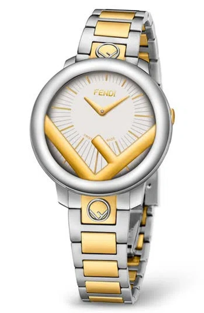 Fendi Run Away Two-tone Stainless Steel Bracelet Watch, 28mm