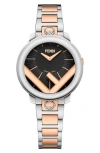 Fendi Run Away Two-tone Swiss Quartz Bracelet Watch, 36mm