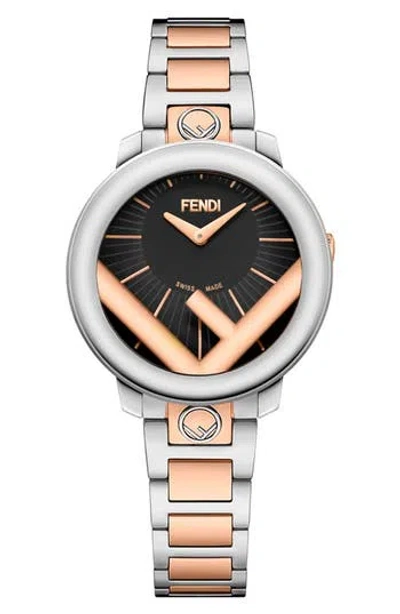 Fendi Run Away Two-tone Swiss Quartz Bracelet Watch, 36mm