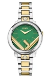 Fendi Run Away Two-tone Swiss Quartz Bracelet Watch, 36mm