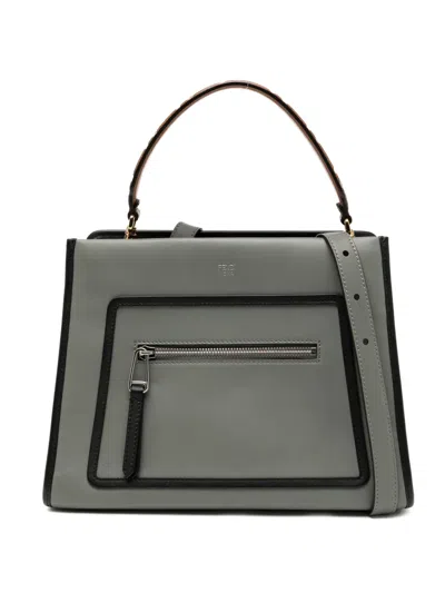 Pre-owned Fendi Runaway Tote Bag In Gray