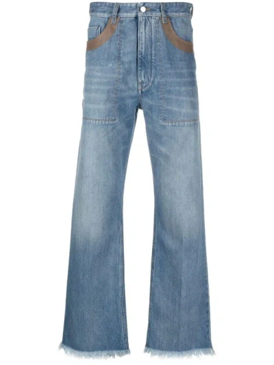 Fendi Runway Style Light Blue Washed Denim Jeans