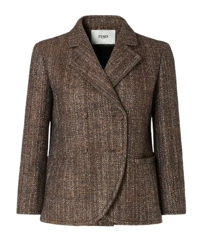 Fendi Rust Wool And Alpaca Jacket In Brown