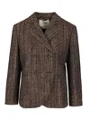 Fendi Rust Wool And Alpaca Jacket Jackets Brown In Brown