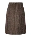 Fendi Rust Wool And Alpaca Skirt In Brown