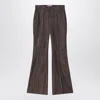 Fendi Rust Wool And Alpaca Trousers Women In Burgundy