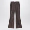 Fendi Rust Wool And Alpaca Trousers Women In Brown