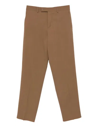 FENDI RUST WOOL CIGARETTE TROUSERS