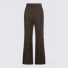 Fendi Rust Wool Flared Pants In Brown