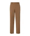 Fendi Rust Wool Pants In Brown