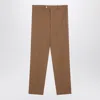 Fendi Rust Wool Trousers Men In Brown