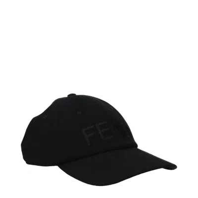 Fendi Men's Caps Cotton Black