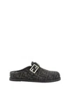 Fendi Round-toed Sabots With Ff Strap
