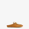 Fendi Mule Sabot Nabuk Camel Int Borreguillo In Brown