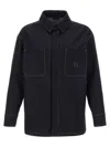 Fendi Embroidered Ff Long-sleeved Denim Jacket In Blue