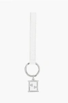 Fendi Saffiano Leather Keyring With Metal Detail In Multi
