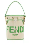 FENDI SAND CANVAS MINI MON TRESOR BUCKET BAG