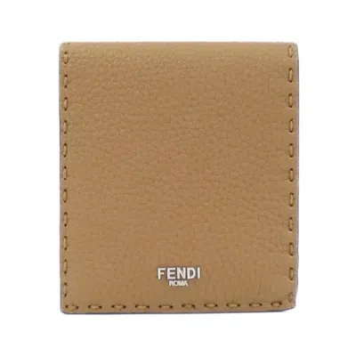 Pre-owned Fendi Sand Leather Wallet (bi-fold) ()