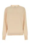 Fendi Women Sand Stretch Wool Blend Sweater