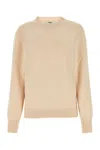 Fendi Women Sand Stretch Wool Blend Sweater In Pink