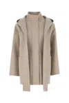 Fendi Sand Wool Blend Parka In Neutral