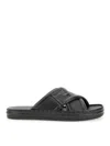 Fendi Ff Logo-embossed Slide Sandals In Negro