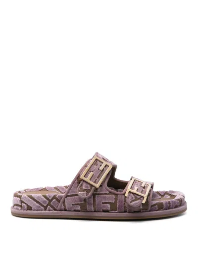 Fendi Comfortable Open Toe Rubber Sole Sandals In Purple