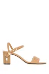 Fendi Delfina Ff Leather Block-heel Sandals