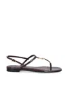 Fendi Dark Purple Ayers Thong Sandals In Brown