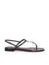 Fendi Dark Purple Ayers Thong Sandals In Black