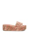 Fendi Sunshine Platform Wedge Slide Sandal In Pink