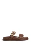 Fendi Slide Sandals With Buckle Detail And Flat Sole