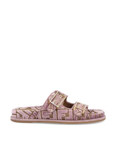 Fendi Sandals In Beige Mauve+mauve