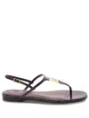 Fendi Brown Minimalist Sandals In Purple