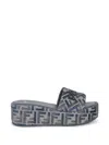 Fendi Sunshine Logo Jacquard Platform Slide Sandal In Multi