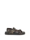 Fendi Feel Satin Sandals In Brown