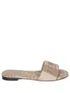 Fendi Signature Jacquard Sandal In Brown