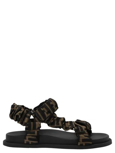 Fendi 'barefoot' Flat Sole Open Toe Sandals In Black