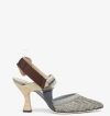 Fendi Colibri Embroidered High-heeled Sandals In Matcha+matcha