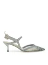 Fendi Colibri Lite Slingback In Green Matcha Ff Mesh Women