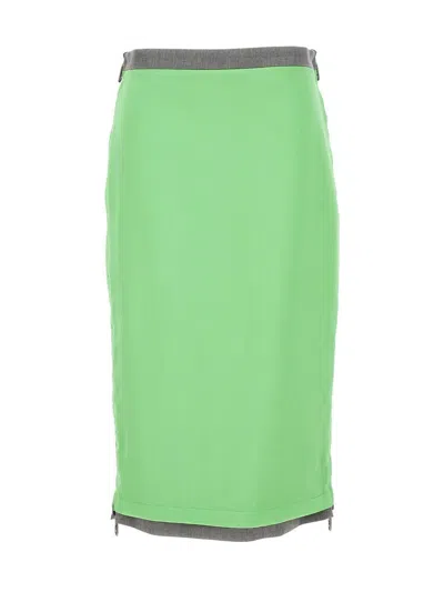 Fendi Satin And Gabardine Skirt
