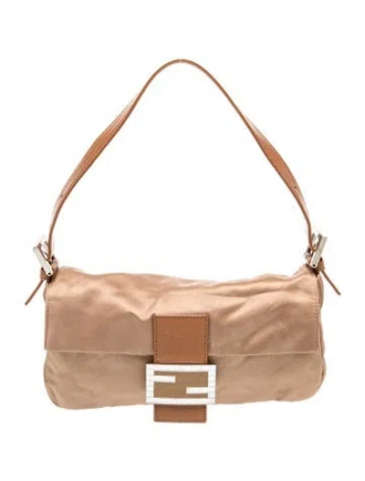 Pre-owned Fendi Satin Baguette In Neutral