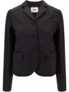 Fendi Tailored Cotton Blazer Jacket In Brown