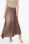 Fendi Satin Flared Skirt In Brown