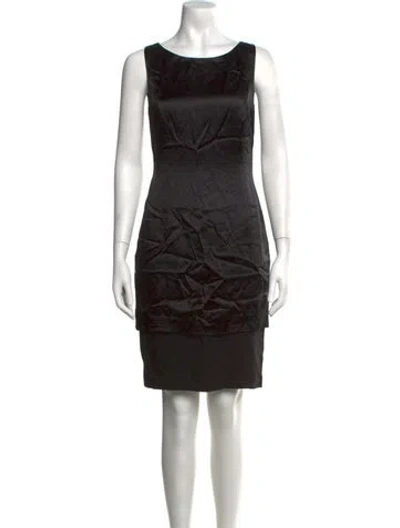 Pre-owned Fendi Satin Mini Dress In Black